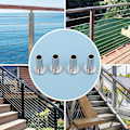 Miniatyrbild 5 av 5: Skyddshylsor i rostfritt stål för 1/8 tums vajerräcke, trästolpar, DIY-balustrad T316 marinkvalitet 55-pack