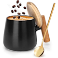 Miniatyrbillede 1 af 5: JUSCH Keramisk Kaffekrus, Tekop til Kontor og Hjem, 414 ml Kaffekopper med Låg og Kaffeske, Fødselsdag, Julegaver, Indflytningsgaver Ny