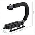 Miniatyrbilde 1 av 3: DSLR / speilløs / Action Camera videokamera telefonstabilisator 3-sko 2-hånds videoholder rigg lav posisjon skytefeste 1 stk - svart