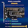 Pikkukuva 2 / 5: PCIE-sovitinkortti, jossa kaksi M.2 NVME -liitäntää Pcie 4X M2 SSD -sovittimeen B/M-avaimella, tukee PCI Express 3.0 2230-2280