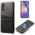 Til Samsung Galaxy S24 Cover PU+Hard PC Telefonbeskytter med Dobbelte Kortpladser - Sort Black