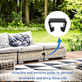 Miniatyrbillede 3 af 5: 18 stk. Udendørs Patio Wicker, Møbeljusteringsklips Patio Rattan Møbelklips Plastik Sofa Fasteners Klips Sektionsforbindelse til Rattanstole