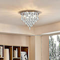 Miniatyrbilde 4 av 5: Lamper Moderne Krystall Lysekrone Flush Mount Taklampe Krystall Dråpeeffekt Rund Krom