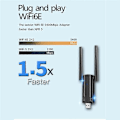 Miniatyrbilde 5 av 5: 5400Mbps WiFi 6E Nettverkskort USB 3.0 WiFi Adapter Tri-Band 2.4G 5G 6G Wifi Mottaker Dongle for Wind