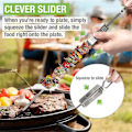 Miniatyrbilde 3 av 5: Grillspyd i rustfritt stål for grilling, 16-tommers metallspyd med skyver for sikker og enkel BBQ, 4 stk