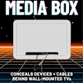 Miniatyrbilde 2 av 5: 9-tommers TV-medieboks for veggmontering - Innfelt TV-uttak og nettverkskabinett