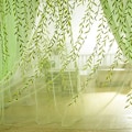 Miniatyrbillede 5 af 5: Willow Blade Øjet Gardiner Tyndt Gardiner Panel Tyl Voile Vindue Balkon Dør Gardiner til Soveværelse, Stue, Studieværelse og Boligindretning