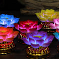 Miniatyrbillede 5 af 5: Lan Lotus Lanterne Buddha's Front Lampe LED Langt Lys