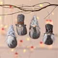 Miniatyrbild 2 av 5: Julgransprydnad Tomte Set om 4 Tomtehängen för Julgran Heminredning Inomhus Utomhus Dekoration Luddig Tomte Nyårspresent