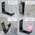 Miniatyrbilde 3 av 5: Foldbare kleskroker 6 stk Svarte veggkroker for oppheng Ingen rust Aluminium Foldbare kroker for oppheng Veggmontert håndklekroker for baderom Kroker Vegg?