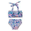 Miniatyrbild 1 av 2: Leopardmönstrad Sling Baddräkt för Barn Flickor Bikini Set --- Drop Färgstark Storlek 110