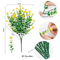 Miniatyrbillede 2 af 5: 21 Bundter Udendørs Kunstige Planter UV-bestandige Kunstige Buske Plastik Kunstige Blomster Falske Udendørs Planter til Hjemmehavedekoration (7 Farver)