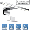 Miniatyrbilde 2 av 5: LED Speil Lys, IP44, Overflate Montert Lys + Klemme Lys, Baderom Lys, Sminke Lys, Baderomskap Lys, Overflate Montert Lys