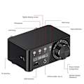 Miniatyrbillede 5 af 5: 50W + 50W 100W Bluetooth 5.0 Forstærker Digital Audio Power Amp Sølvgrå
