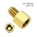 Miniatyrbillede 1 af 5: Holdbar Adapter 1/4 SAE AG X G 1/4 IG Til Kvælstof Trykreducer På Aircondition Slange Messing Korrosionsbestandig