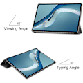 Miniatyrbillede 4 af 5: Til Huawei MatePad Pro 12.6 2021 Tablet Cover Letvægts Tri-Fold Stand PC Hårdt Bagcover Fuld Krops Robust Stødsikkert Cover (Farve: Grå)