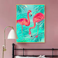 Pikkukuva 5 / 5: Neliömäinen timanttimaalaus Flamingo, timanttimaalaussarjat aikuisille, täyspora timanttimaalaussarjat, 5D DIY timanttimaalaus eläin kodin seinäkoriste Mo