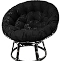 Miniatyrbillede 1 af 5: Papasan Stolhynde, Tuftet Tyk Papasan Hynde, Dobbelt Papasan Hynde med 8 Skridsikre Bånd (1 stk. sæt) (Sort)