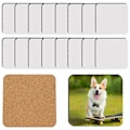 Miniatyrbilde 3 av 5: 18 stk. Sublimering Firkant Brikker MDF Emner Hardboard Kork Brikker