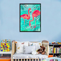 Pikkukuva 4 / 5: Neliömäinen timanttimaalaus Flamingo, timanttimaalaussarjat aikuisille, täyspora timanttimaalaussarjat, 5D DIY timanttimaalaus eläin kodin seinäkoriste Mo