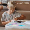 Miniatyrbild 5 av 5: Set med 2 linjaler 30 cm Flexibel linjal Mjuk linjal Plast Färgglad linjal Set för studenter Rak kant linjal för barn och vuxna Studenter Skola C