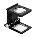 Miniatyrbillede 1 af 5: 10X Foldbar 2 LED Lys Forstørrelsesglas Lup Linse Skala Pointer