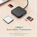 Miniatyrbillede 2 af 5: USB 3.0 SD-kortlæser 4 i 1 Multiple MS..TF.SD-kortlæseradapter egnet til computer bærbar pc egnet til And