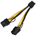 Miniatyrbillede 2 af 5: 8-pin til dobbelt 8-pin (6+2) strømkabel GPU-strømkabel til Tesla K80 M40 M60 P40 P100