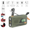 Miniatyrbilde 2 av 5: DAB/FM Bluetooth Radio Nødradio Innebygd 4500Mah Batteri Bærbar Solcelle Håndsveiv Radio Mottaker