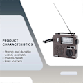 Miniatyrbilde 3 av 5: TECSUN GR-88P Digital Radiomottaker Nødlysradio Dynamoradio med Innebygd Høyttaler Manuell