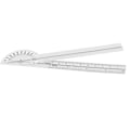 Miniatyrbild 5 av 5: Transparent Goniometer Protractor 180 Ledrörelseomfång Fysioterapi Linjal