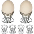 Miniatyrbilde 1 av 5: Sett med 6 spiralformede eggeglass i rustfritt stål for eggeholder