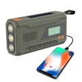 Miniatyrbilde 1 av 5: DAB/FM Bluetooth Radio Nødradio Innebygd 4500Mah Batteri Bærbar Solcelle Håndsveiv Radio Mottaker