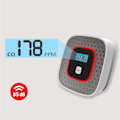 Miniatyrbild 5 av 5: Kolmonoxidvarnare, CO-larm, Kolmonoxidlarm med LCD-display, Batteridriven CO-detektor