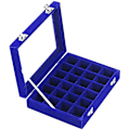 Miniatyrbillede 1 af 3: Velvet Glas Smykker Ring Display Organizer Boks Bakke Holder Øreringe Opbevaringsetui (Blå)