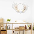 Miniatyrbillede 5 af 5: pampas tørret blomsterkrans, til boho-indretning i hjemmet, bryllupsdekoration