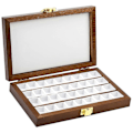 Miniatyrbillede 1 af 5: Træ Akvarel Maling Palette 36 Celler Tom Træ Maling Palette Boks Bærbar Træ Maling Palet