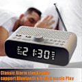 Miniatyrbild 3 av 5: FM-klockradio med Bluetooth-streaming, LED-display, dubbel väckarklocka, 1500MAh Hi-Fi-högtalare med
