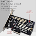 Pikkukuva 5 / 5: PCIE-sovitinkortti, jossa kaksi M.2 NVME -liitäntää Pcie 4X M2 SSD -sovittimeen B/M-avaimella, tukee PCI Express 3.0 2230-2280