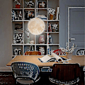 Miniatyrbilde 3 av 5: 3D Måne Lysekrone - Måne Taklampe Måne Taklys Planet Pendellampe Måne Restaurant Bar Hjem Barnerom LED Lysekrone (Pære