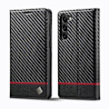 Miniatyrbild 1 av 4: För Samsung Galaxy S23+ 5G LC.IMEEKE Kolfiber PU + TPU Horisontellt Flip Läder Telefonfodral Horizontal lines