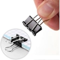 Miniatyrbillede 2 af 5: Binderclips, Små binderclips, 50 stk., 1,9 cm, Sort, Små clips, Papirbinderclips, lille størrelse, små papirclips