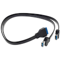 Miniatyrbild 3 av 4: Dubbla Portar USB 3.0 Hona Skruvpanelmontering Till Moderkort 20-Pin Header Platt Kabel