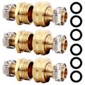 Miniatyrbillede 1 af 5: Messing Slangereparationsstykke med Rustfri Stålklemmer, Passer til 3/4 tommer Haveslangefittings, Han a