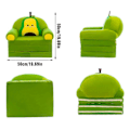 Miniatyrbillede 2 af 3: 2-i-1 Plys Foldbar Børnesofa Ryglæn Lænestol Foldbar Børnesofa Sød