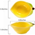 Miniatyrbillede 2 af 5: 4 stk. Keramiske Appetitvækkertallerkener Citronformede Sidetallerkener Krydderitallerkener