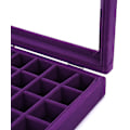 Miniatyrbillede 3 af 3: Velvet Glas Smykker Ring Display Organizer Boks Bakke Holder Øreringe Opbevaringsetui (Blå)