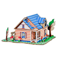 Miniatyrbillede 2 af 5: Børns Træ 3D DIY Huse Puslespil Børneborg Byggemønster Puslespil Legetøj Baby Samling Håndarbejde Brinqued