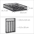 Miniatyrbilde 4 av 5: Bestikkbrett Mesh Stål Metall Bestikkboks Bestikkbrett HxBxD: 5 X 23,5 X 31,7 Cm, Svart