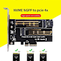 Pikkukuva 4 / 5: PCIE-sovitinkortti, jossa kaksi M.2 NVME -liitäntää Pcie 4X M2 SSD -sovittimeen B/M-avaimella, tukee PCI Express 3.0 2230-2280